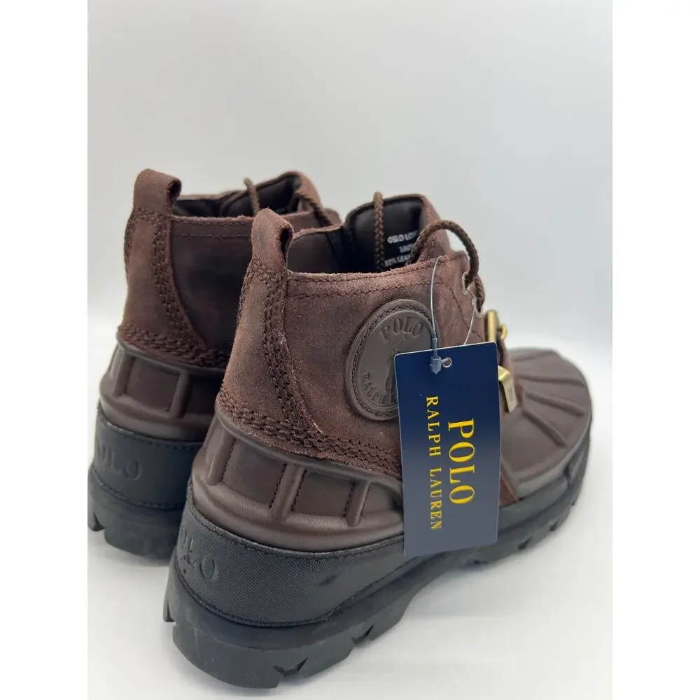 Polo Ralph Lauren Oslo Dark Brown Low Boots HydroGuard Men's 9.5D NEW